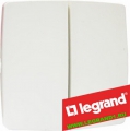Legrand (легранд) Oteo 86120 - Выключатель (он же проходной) 2 клавиши10А (с лицевой панелью)