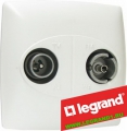 Legrand (легранд) Oteo 86145 - Розетка TV-FM (с лицевой панелью)