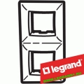 Legrand (легранд) 770356 Valena - Рамка 2 поста, вертикальная  (Алюминий/Серебро)