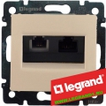 Legrand (легранд) 774180 Valena - Двойная розетка компьютер RJ45 + телефон RJ11 (Слоновая кость)