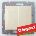 Legrand (легранд) 774308 Valena - Проходной выключатель 2 клавишный (слоновая кость)